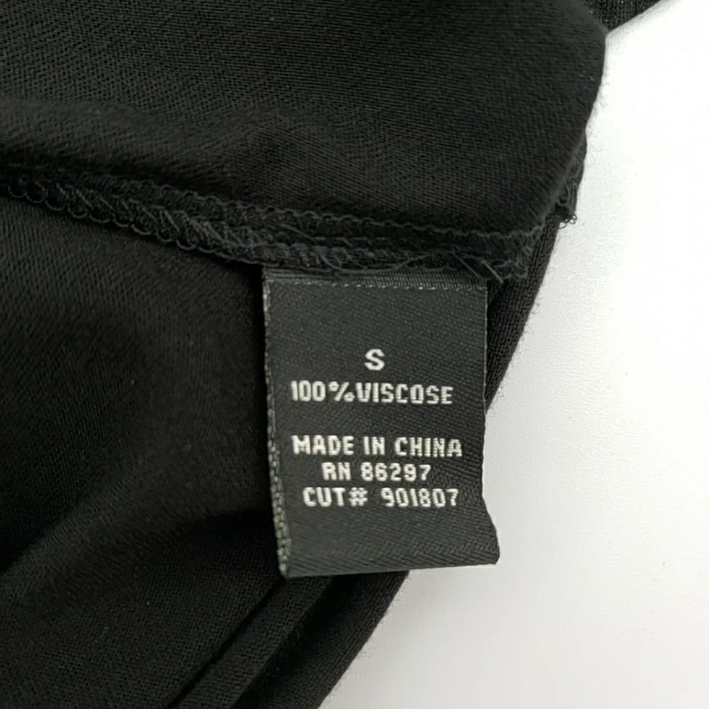 BCBGMaxAzria Twisted Straps V Neck Glittery Casual Black Dress